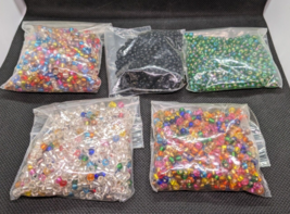 Lot of Five Seed Bead Bundles Multi Colors Jewelry Supply Findings Arts Crafts - £12.92 GBP