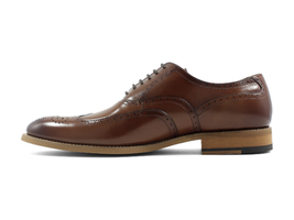 Mens Dunbar Stacy Adams Shoes Antiqued Leather Cognac Lace Up Wingtip 25064-221 image 4