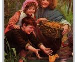 Vintage Children &amp; Ducklings Postcard - "Fuss and Fun" Art Print - $17.99