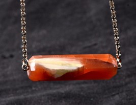 rare Carnelian faceted bead in chain  courage creativity shaman protecti... - £13.41 GBP