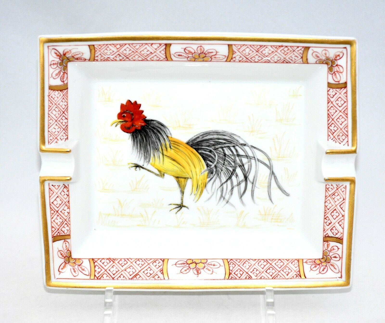 Hermes Change tray Chicken red porcelain Ashtray bird - $290.14