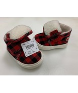 Sesame Street ELMO Tartan Red Plaid Fleece Lined Booties Shoes Size Sz 1... - $419.44 MXN