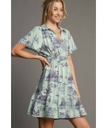 Umgee Full Size Landscape Print Collared Mini Dress Plus Size - €52,40 EUR+