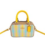 Coach CBI90 Satchel Crossbody Plaid Canvas Leather Bright Maize Small Ha... - €136,58 EUR