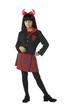 Wicked School Girl Devilish Gothic Halloween Costume Size Large 10-12 - £14.93 GBP