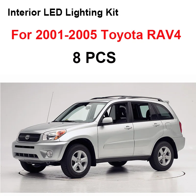 White Car Error Free Bulbs LED Interior Light Kit For  RAV4 2001-2013 2014 2015  - £116.43 GBP