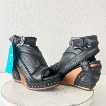 Lane Boots LEXINGTON Womens Black Wedges 6.5 Western Sandals Cowgirl Woo... - $3,235.30 MXN