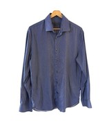 John Varvatos Mens Dress Shirt Preppy Slim Blue 16 (34-35) Designer USA ... - $19.99