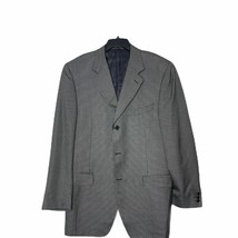 Canali Sport Coat Blazer Size 44L Jacket Silk Wool Blend Black Gray Nailhead - £46.70 GBP