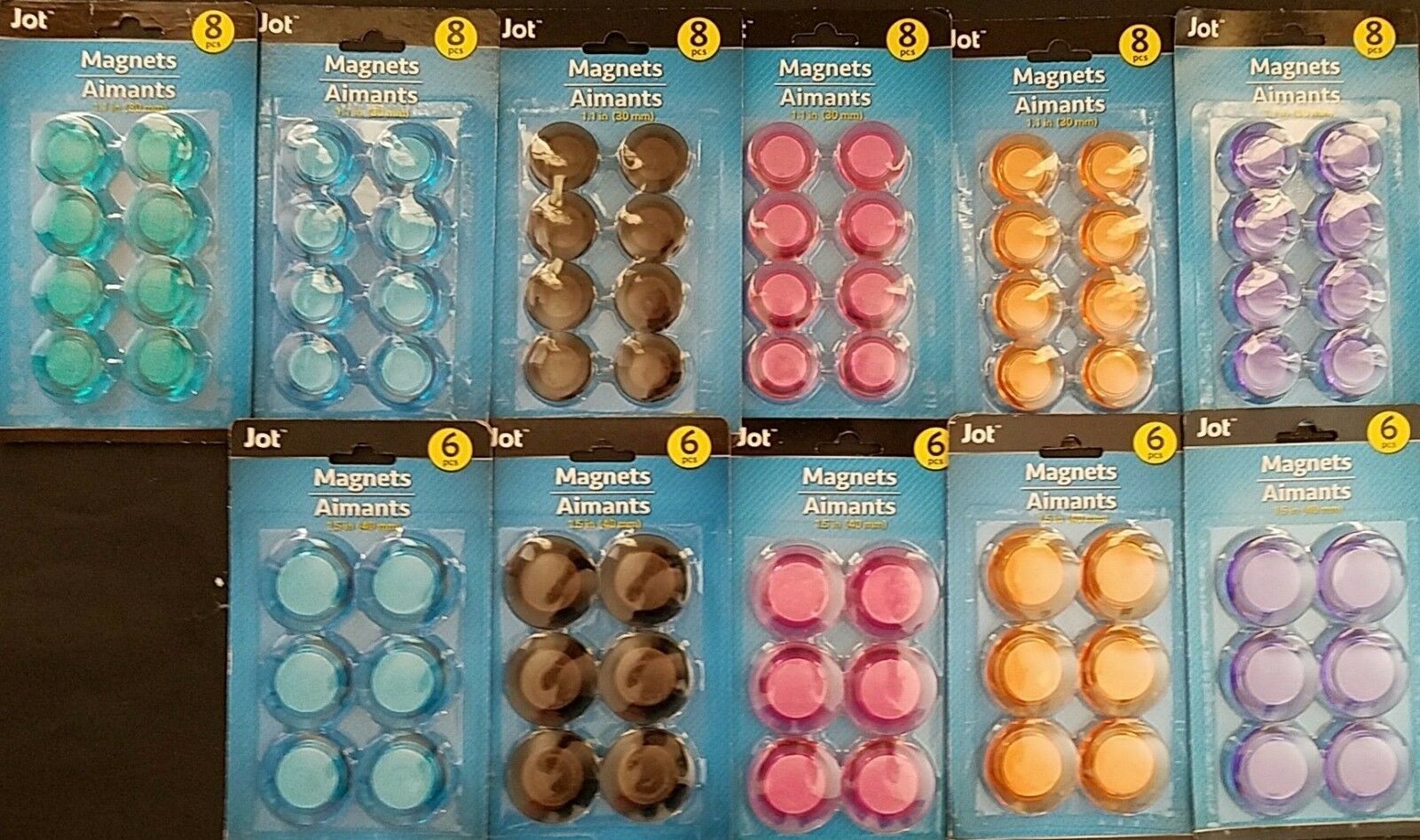Office Fridge Magnets Round Embedded in Plastic, SELECT: Size &amp; Color - $2.99