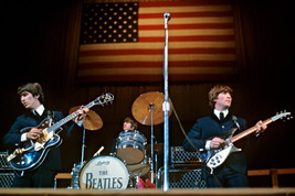 The Beatles John Lennon George Harrison guitars Ringo Starr on drums American fl - $23.99