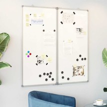 vidaXL Magnetic Whiteboard Foldable 39.4&quot;x39.4&quot;x0.7&quot; Aluminum - $121.84