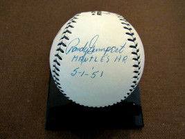 Randy Gumpert Mantles 1ST Jim Lonborg Hr 536 Signed Auto Mantle # 7 Baseball Jsa - £193.30 GBP