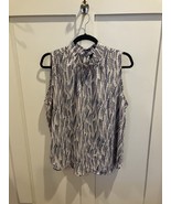 Week&amp; Women’s blouse sz Large Sleeveless Abstract Print Work Career - $10.89