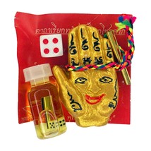 Conjunto de riqueza bofetadas de mano de Phra Hermit Thai amuleto dados... - £14.36 GBP