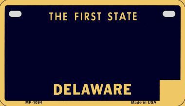 Delaware State Background Metal Novelty Motorcycle License Plate