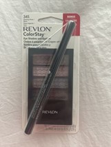 Revlon ColorStay 12 Hour Eye Shadow Quad STERLING ROSE  345 & Black Liner Sealed - $29.59