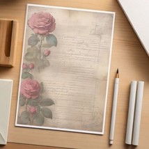 48  Sheets of  Decorative Stationery Paper for Letters , 8.5 x 11 - Roses#06706 - £19.75 GBP