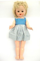 Vintage Horsman Doll 18&quot; Green Sleep Eyes Rooted Blonde Hair #40 ID Help? - $18.80