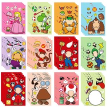 48 Pcs Mario Make A Face Stickers For Kids Teens, Funny Crafts Project M... - £14.89 GBP