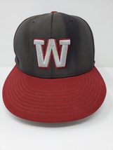 &quot;W&quot; embroidery gray burgundy Performance Team Series 20 ACH cap hat - £11.80 GBP