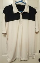 Mens Travis Mathew Polo Shirt XL Short Sleeve Pearl Snap White/Blue - $17.46