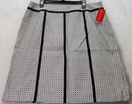 A Line Short Skirt Womens Size 18 Black White Geometric Polyester Lined Side Zip - £18.44 GBP