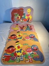 Vtg Sesame Street 4 Placemats Educational Games Double Sided Laminated. ... - $25.94