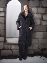 &quot;The Black Mirage&quot; – Lamb Swakara Coat with Mink Fur Collar S/M Fast Shi... - $7,489.63 MXN