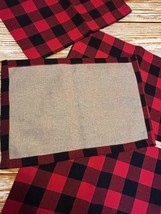 Buffalo Check Red and Black Double-sided Placemats Set of 5 New - $571.90 MXN