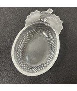 Oval Glass Candy Dish w/ Leaves and Berries - unmarked - £8.28 GBP