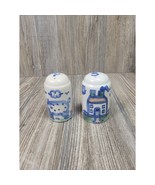 Vintage M A Hadley Pig &amp; Farmhouse Ceramic Salt Pepper Shakers - £40.88 GBP