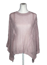 Jollycode Women&#39;s Crochet Shrug Cable Knit Hi-Lo Hem Lilac Purple Large NEW - $22.50