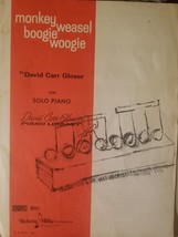 Monkey Weasel Boogie Woogie Sheet Music David Carr Glover 1968 Belwin Mills - £7.33 GBP
