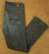 7 For All Mankind Edie Flood Cuffed Crop Stretch Jeans 30 Made In USA - $13.58