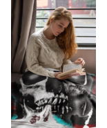 Motorcycle Skull Blanket, Gothic Decor, Unique Blanket, Soft Plush Blank... - £39.08 GBP+