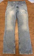 Cinch Jeans Mens 32x34 Blue Boot Cut Distressed Cowboy Western Work Wear - £16.58 GBP