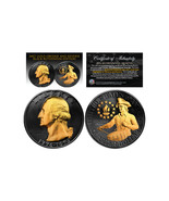 1976 BLACK RUTHENIUM Bicentennial US Quarter Coin w/ 24K GOLD features 2... - £11.91 GBP