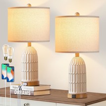 Table Lamps For Bedroom Set Of 2, Farmhouse 3-Way Dimmable Touch Lamp For Nights - £104.90 GBP