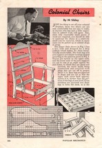 1945 Vintage Build Colonial Chairs Woodwork 2 Projects Article Popular M... - $29.95