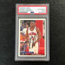 1995-96 Collector&#39;s Choice Basketball #256 Lindsey Hunter Signed Card AUTO PSA S - £47.39 GBP