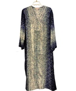 Vintage Oscar de la Renta Pink Label Maxi Dress XL Polyester Long Sleeve... - $146.51