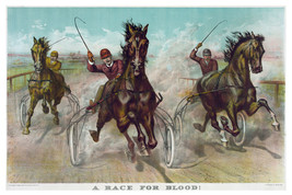 Decor Horse Poster. Fine Graphic Art. A Race for Blood. Home Wall Design. 1149 - £13.66 GBP+