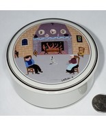 Villeroy &amp; Boch 4&quot; Fireplace Cat Porcelain Trinket Box Dish Naif Signed ... - £13.18 GBP