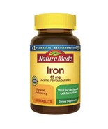 Nature Made Iron Supplement 65 mg - 365 Tablets Exp 01/2028Fresh - $27.05