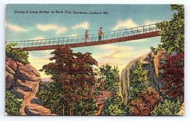 Postcard Swing-a-long Bridge, Rock City Gardens Lookout Mountain Georgia GA - £3.55 GBP