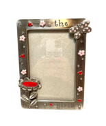 Fetco The Girls Metal Enamel Picture Frame Flowers Butterflies 4 x 6 inches - $11.61