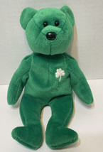 VTG 1997 TY Beanie Babies Erin Shamrock Plush Bear Emerald Green Retired... - £7.54 GBP