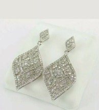 1.25 CT Simulated Diamond Chandelier Dangle Drop Earrings 14k White Gold... - $84.10