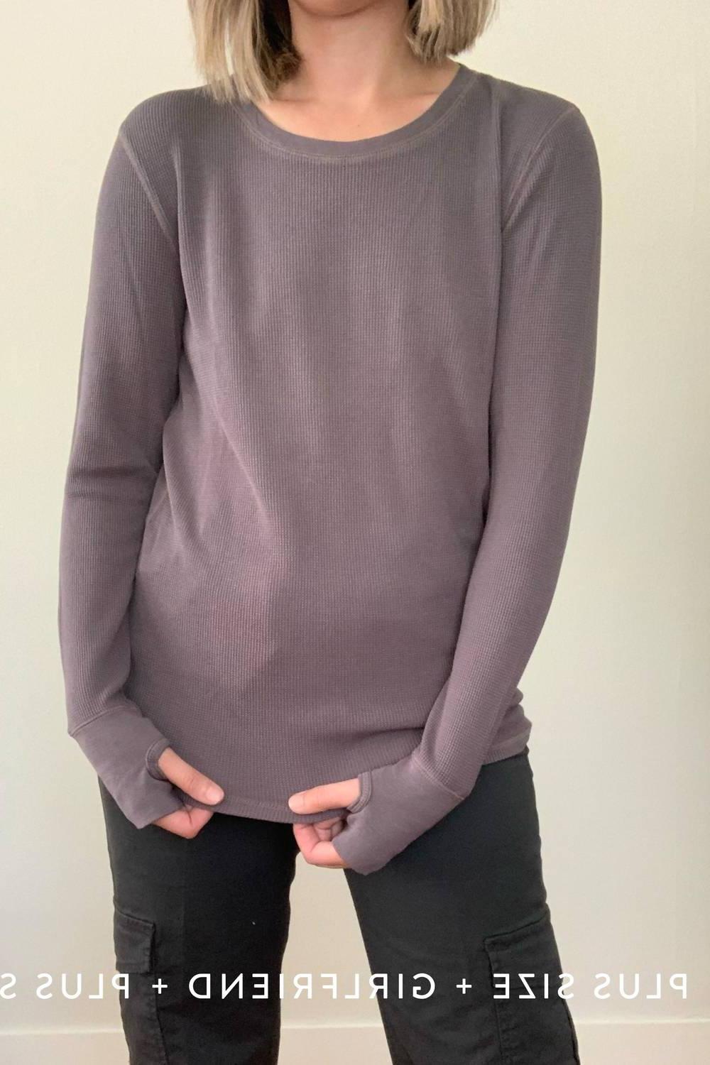 Mododoc Long Sleeve Waffle Shirt Silver Smoke - $42.00